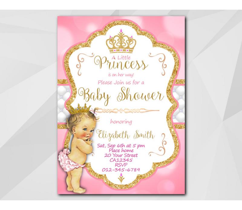 Princess Baby Shower Invitations Templates 8