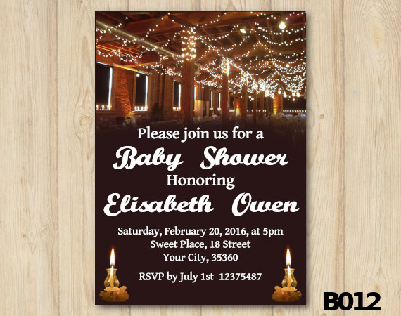 String Lights Baby Shower Invitation | Personalized Digital Card