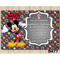 Baptism Mickey Mouse invitation Baptism Mickey Mouse invitation