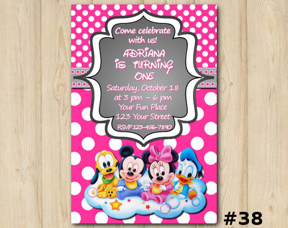 Minnie Mickey Mouse Invitation | Personalized Digital Card