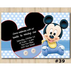 Baby Mickey Mouse Invitation