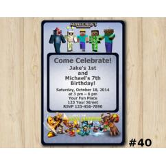 Twin Skylanders and Minecraft Invitation