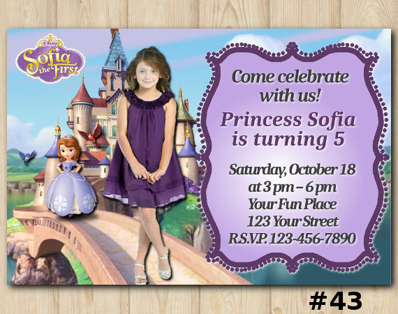 Sofia the First Invitation with Photo | Personalized Digital Card