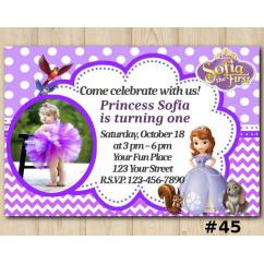 Sofia the First Invitation with Photo