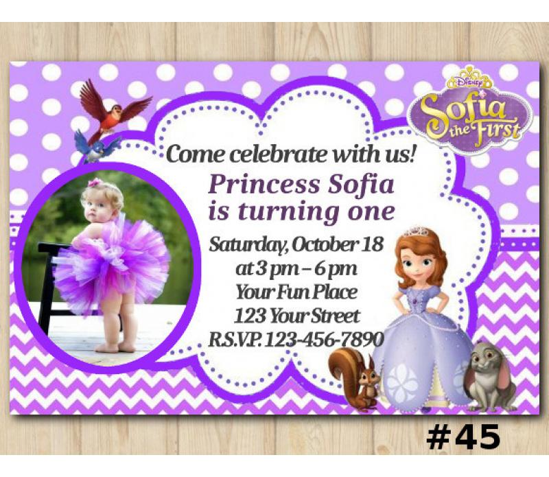 sofia the first birthday invitation card template free download