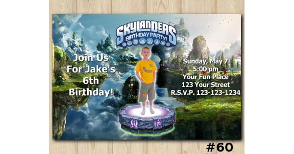 Printable Skylanders Birthday Invitation with photo, Skylanders ...