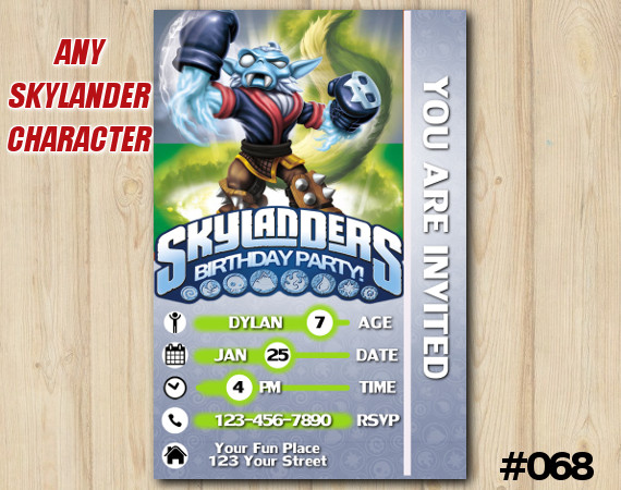 Skylanders Swap Force Game Card Invitation | NightSwap | Personalized Digital Card