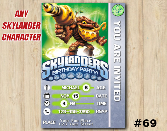 Skylanders Swap Force Game Card Invitation | BumbleBlast | Personalized Digital Card