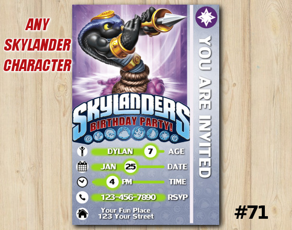 Skylanders Trap Team Game Card Invitation | CobraCadabra | Personalized Digital Card