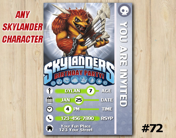 Skylanders Trap Team Game Card Invitation | Wolfgang | Personalized Digital Card