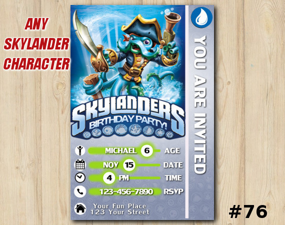 Skylanders Swap Force Game Card Invitation | WashBuckler | Personalized Digital Card