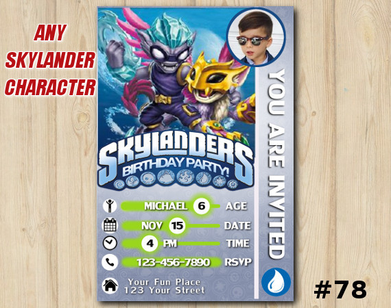 Skylanders Swap Force Game Card Invitation with Photo | FreezeBlade Birthday Invitation | Personalized Digital Card