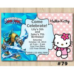 Twin Hello Kitty and Skylanders Invitation | Snapshot