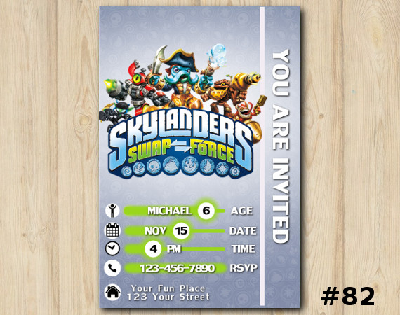 Skylanders Swap Force Game Card Invitation | Personalized Digital Card