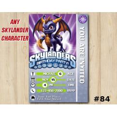 Skylanders Swap Force Game Card Invitation | Spyro