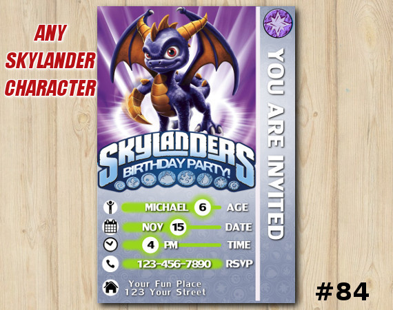 Skylanders Swap Force Game Card Invitation | Spyro | Personalized Digital Card