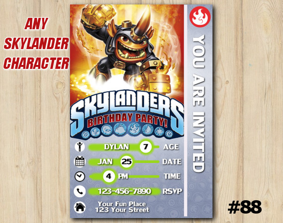 Skylanders Trap Team Game Card Invitation | Fryno | Personalized Digital Card