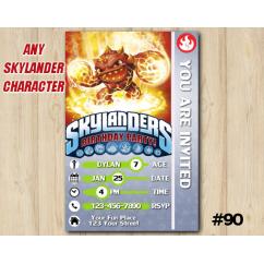 Skylanders Trap Team Game Card Invitation | Eruptor