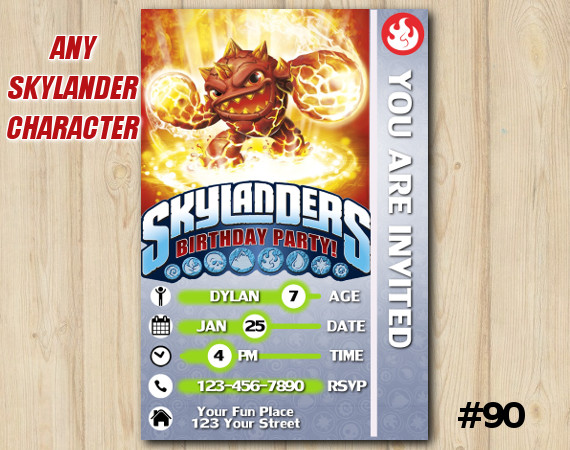 Skylanders Trap Team Game Card Invitation | Eruptor | Personalized Digital Card