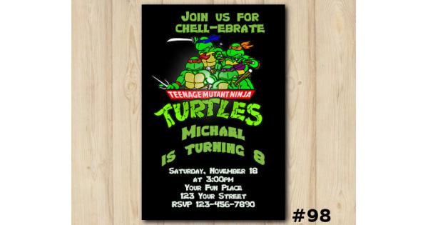 TMNT Birthday Invitation TMNT Invitation Template