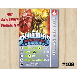 Skylanders Wildfire Game Card Invitation | Wildfire