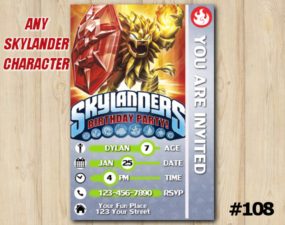Skylanders Wildfire Game Card Invitation | Wildfire | Personalized Digital Card