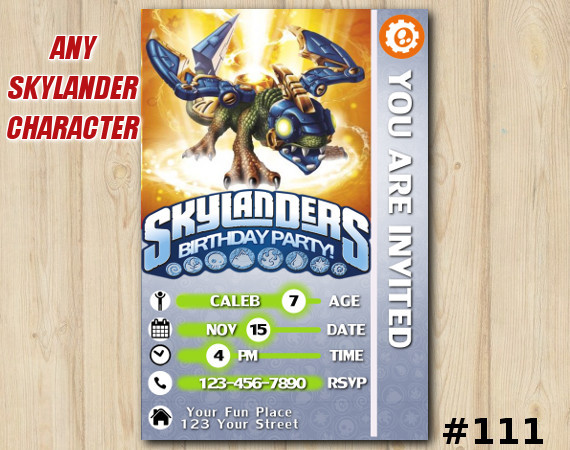 Skylanders Swap Force Game Card Invitation | Drobot | Personalized Digital Card