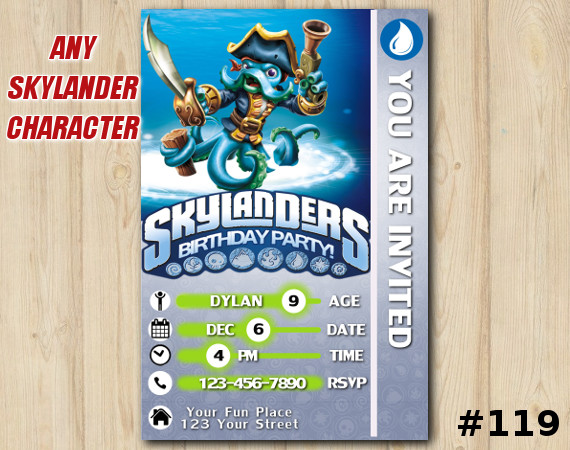 Skylanders Swap Force Game Card Invitation | WashBuckler | Personalized Digital Card