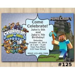 Twin Skylanders and Minecraft Invitation