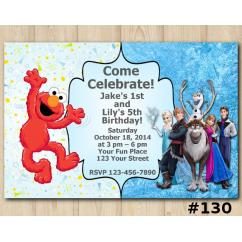 Twin Elmo and Frozen Invitation