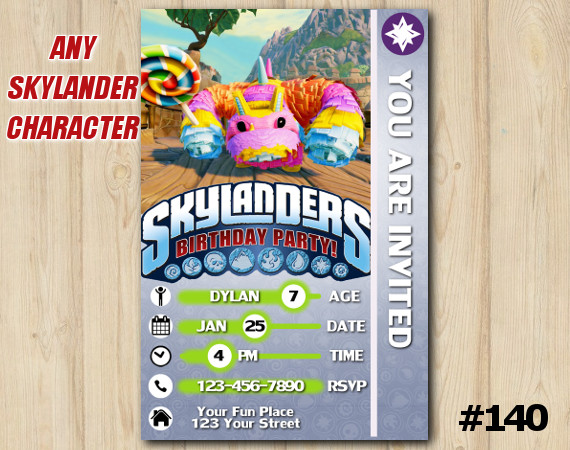 Skylanders Trap Team Game Card Invitation | PainYatta | Personalized Digital Card