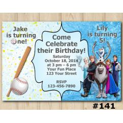 Twin Baseball and Frozen Invitation