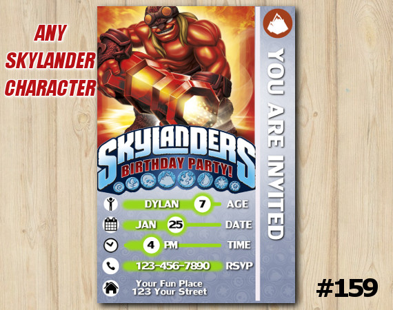 Skylanders Trap Team Game Card Invitation | KaBoom | Personalized Digital Card