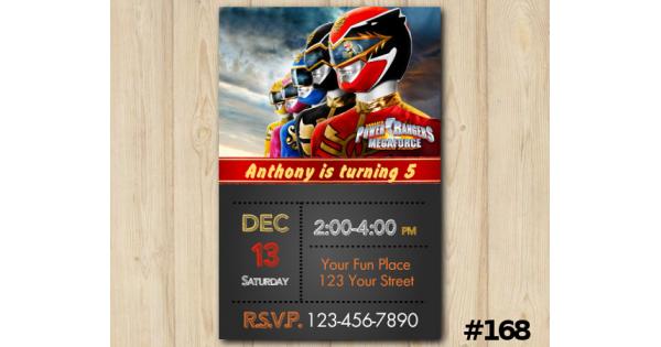 Printable Power Rangers Birthday Invitation, Power Rangers Invitation ...