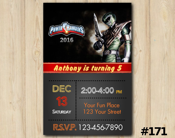 Power Ranger Invitation | Personalized Digital Card