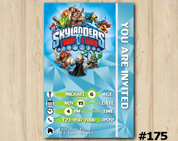 Skylanders Trap Team Game Card Invitation | Personalized Digital Card