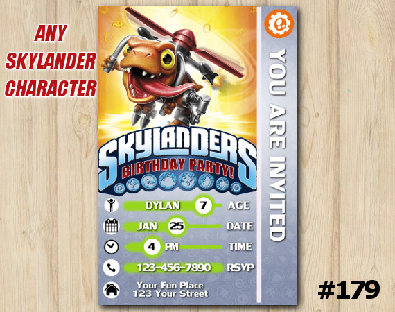 Skylanders Trap Team Game Card Invitation | Choopper | Personalized Digital Card