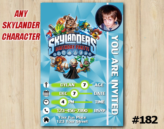 Skylanders Trap Team Game Card Invitation with Photo | Personalized Digital Card