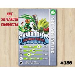 Skylanders Trap Team Game Card Invitation | TuffLuck, FoodFight