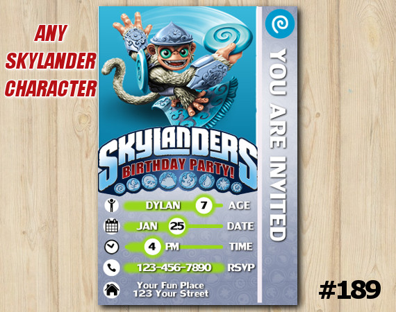 Skylanders Trap Team Game Card Invitation | FlingKong | Personalized Digital Card