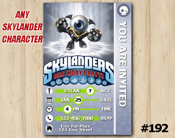 Skylanders Trap Team Game Card Invitation | EyeSmall | Personalized Digital Card