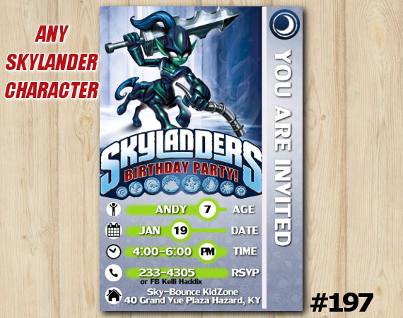 Skylanders Trap Team Game Card Invitation | KnightMare | Personalized Digital Card