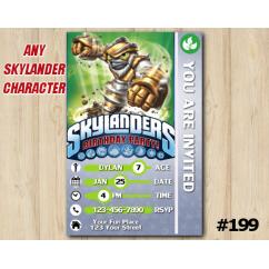 Skylanders Trap Team Game Card Invitation | GrillaDrilla