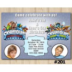 Twin Skylanders Invitation with Photo