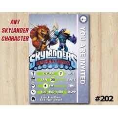 Skylanders Trap Team Game Card Invitation | Wolfgang, JetVac