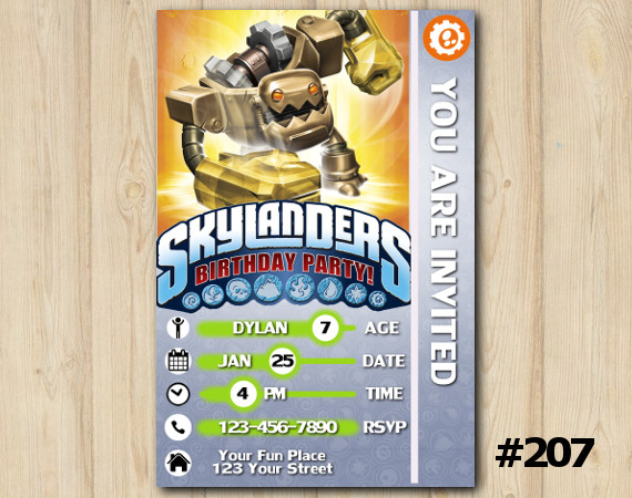 Skylanders Trap Team Game Card Invitation | Jawbreaker | Personalized Digital Card