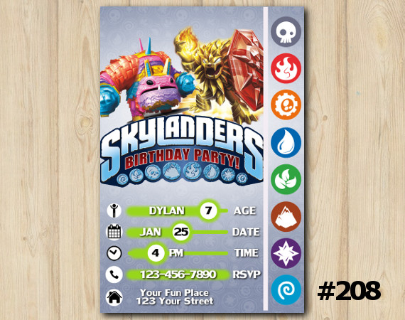 Skylanders Trap Team Game Card Invitation | PainYatta, Wildfire | Personalized Digital Card