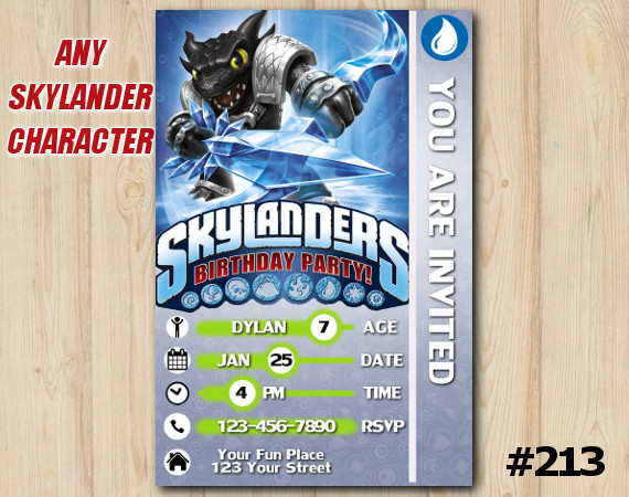 Skylanders Trap Team Game Card Invitation | DarkSnapShot | Personalized Digital Card