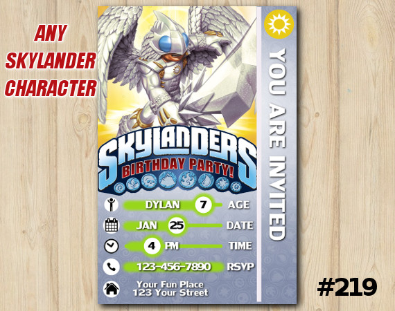 Skylanders Trap Team Game Card Invitation | KnightLight | Personalized Digital Card