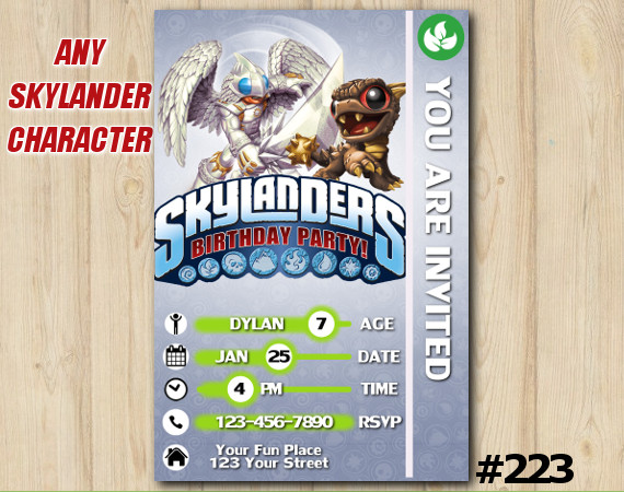 Skylanders Trap Team Game Card Invitation | KnightLight, BobMini | Personalized Digital Card